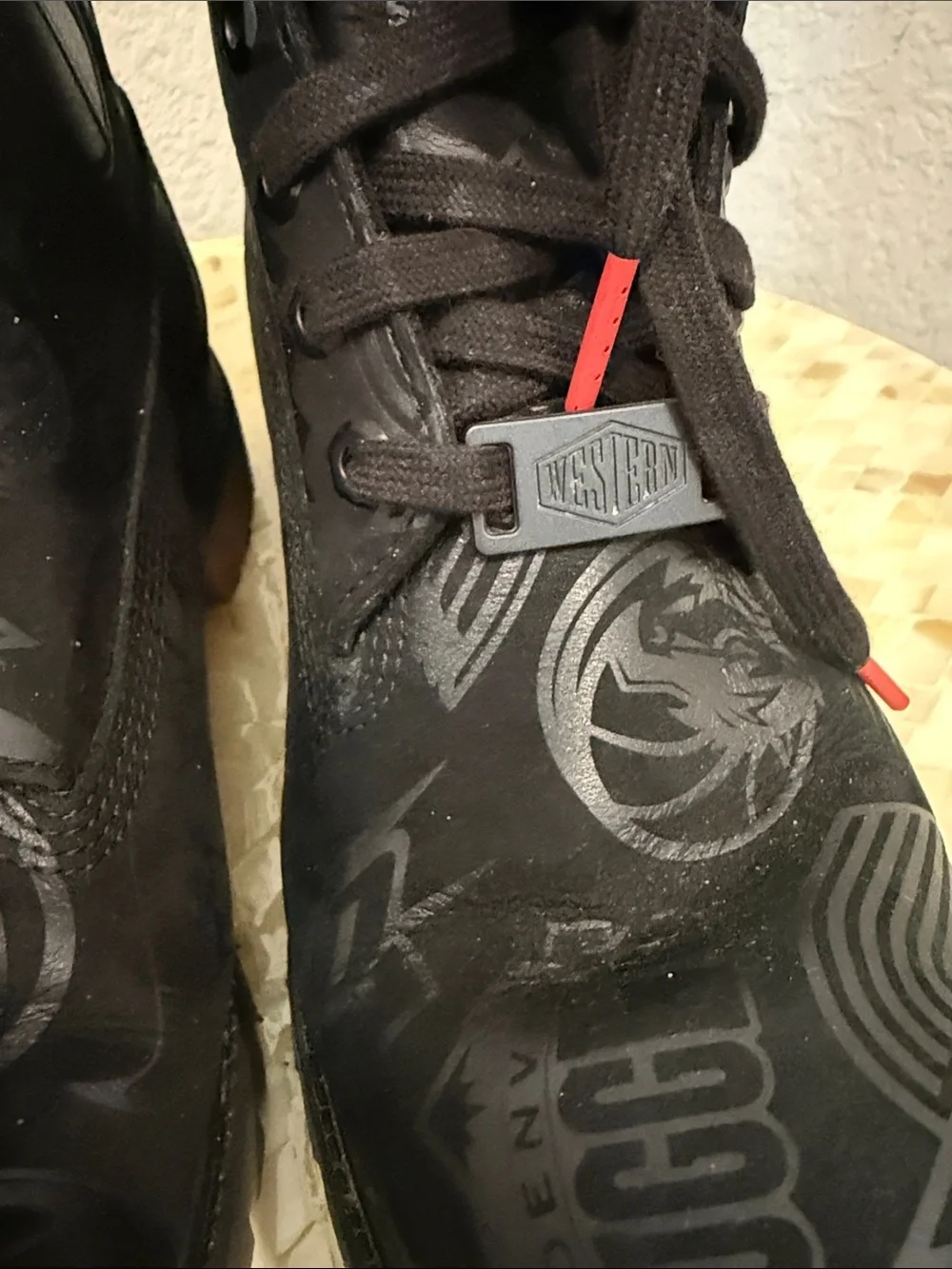 Timberland Black NBA Logo and teams Graphic Lace-Up Boot size 12 M